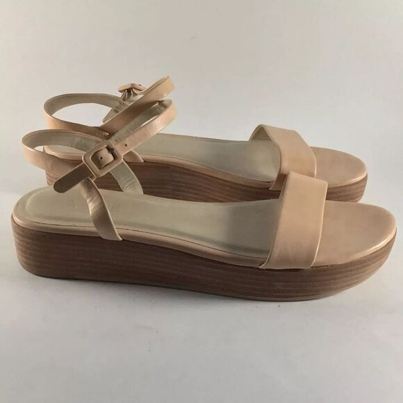 ABLE womens leather platform buckle sandals pink size 9.5 M - Picture 1 of 8